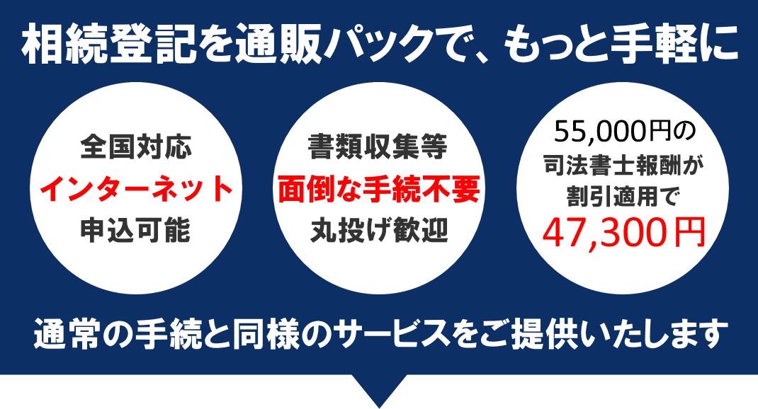 相続登記 通販パック バナー